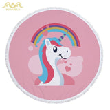 Pink Unicorn Horse Beach Towel