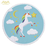 Pink Unicorn Horse Beach Towel
