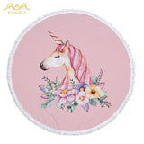Pink Unicorn Horse Beach Towel