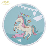 Pink Unicorn Horse Beach Towel