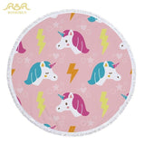 Pink Unicorn Horse Beach Towel
