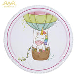 Pink Unicorn Horse Beach Towel