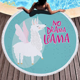 llama Unicorn Beach Towel