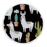 llama Unicorn Beach Towel