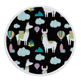 llama Unicorn Beach Towel