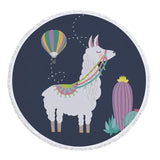 llama Unicorn Beach Towel