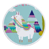 llama Unicorn Beach Towel