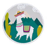 llama Unicorn Beach Towel