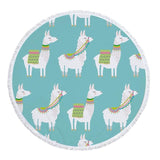 llama Unicorn Beach Towel