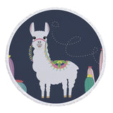 llama Unicorn Beach Towel