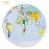 World Map Beach Towel