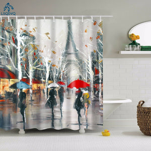 Decorative Oil Painting Shower Curtain