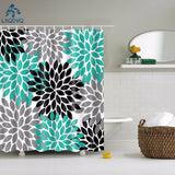 Geometric Floral Stone Shower Curtain