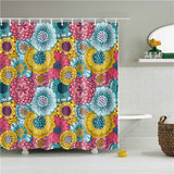 Geometric Floral Stone Shower Curtain