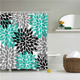 Geometric Floral Stone Shower Curtain