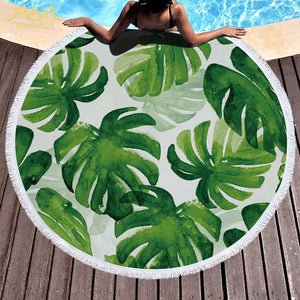Tropical Leaves Beach Towel