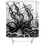 Mediterranean Cartoon Shower Curtain