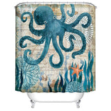Mediterranean Cartoon Shower Curtain